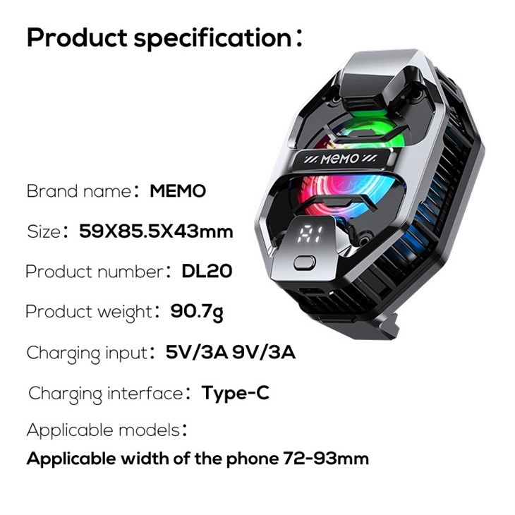 18W Hight Power Semiconductor Mobile Phone Radiator Back Clip Phone Cooler high quality